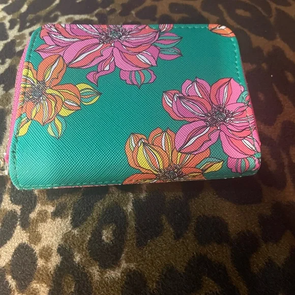 Trina Turk Teal and Pink Floral Wallet New” - Picture 2 of 7